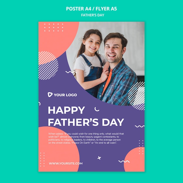 Happy father's day concept poster mock-up