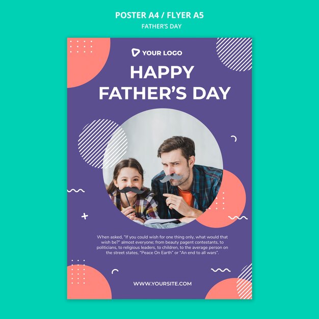 Happy father's day concept poster mock-up