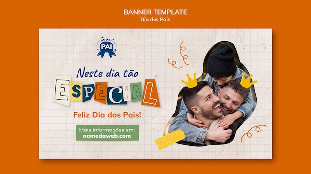 happy father's day horizontal banner template