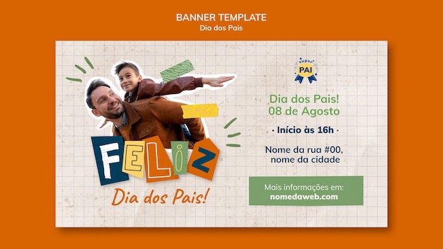 happy father's day horizontal banner template