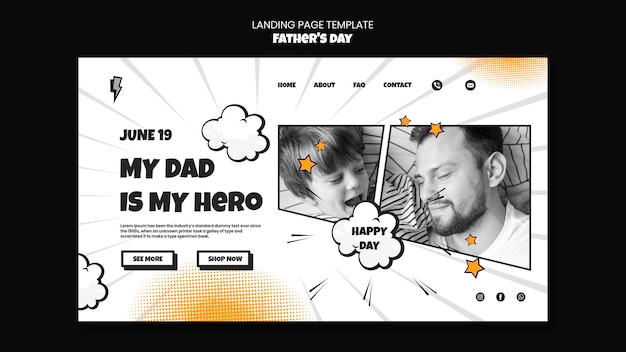 Free PSD happy father's day landing page