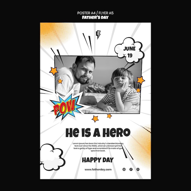 Happy father's day poster template