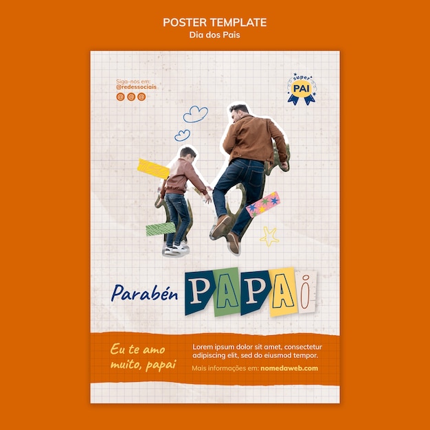 happy father's day poster template