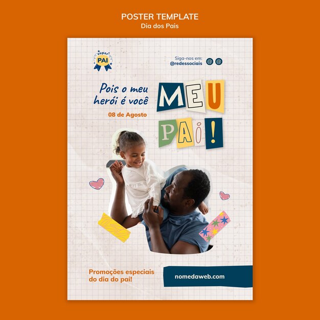 happy father's day poster template