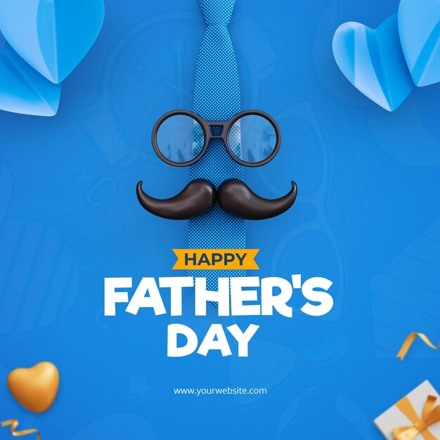 Happy father's day social media post template