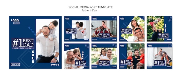 Free PSD happy father's day social media post