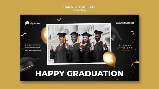 Happy graduation banner template
