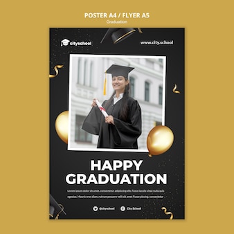 Happy graduation poster template