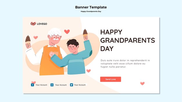 Happy grandparents day banner design