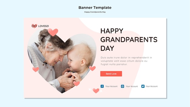 Free PSD happy grandparents day banner style