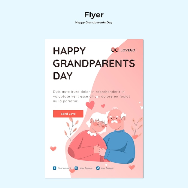Happy grandparents day flyer template