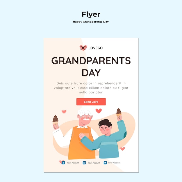 Happy grandparents day flyer theme