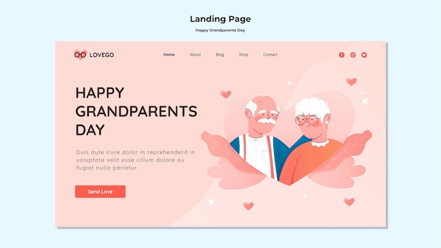 幸せな祖父母の日ランディングページ