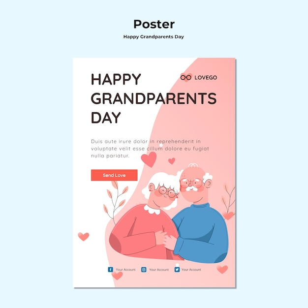 Free PSD happy grandparents day poster