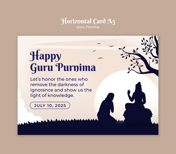 मुफ़्त PSD happy guru purnima greeting card