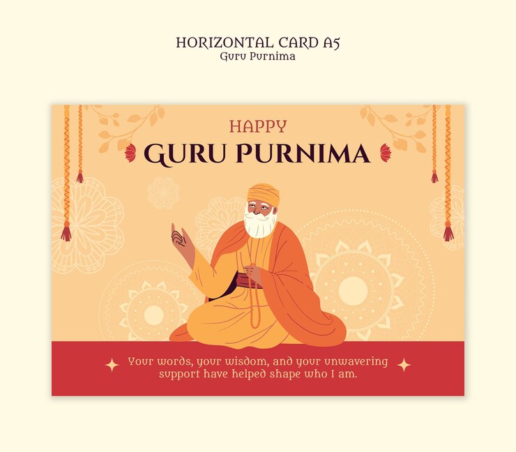 Free PSD happy guru purnima greeting card