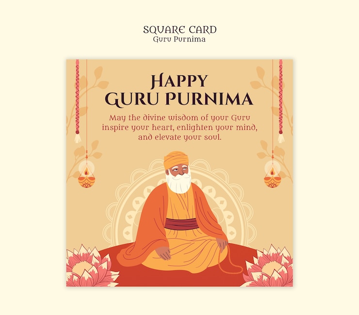 Free PSD happy guru purnima greeting card