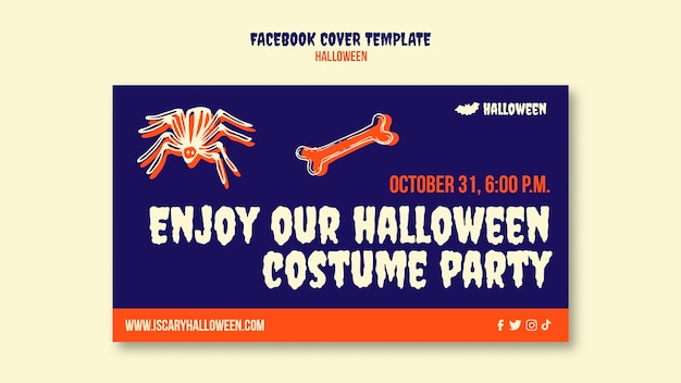 Happy halloween facebook cover template