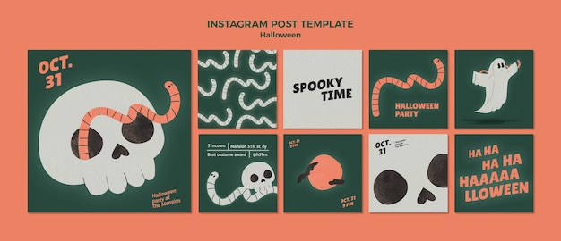 PSD gratuito buoni post su instagram di halloween