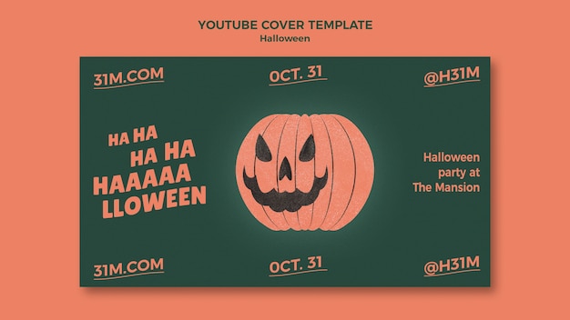 Modello di copertina youtube di halloween felice