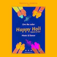 Free PSD happy holi festival celebration poster template