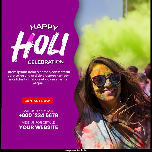 Happy holi festival social media posts