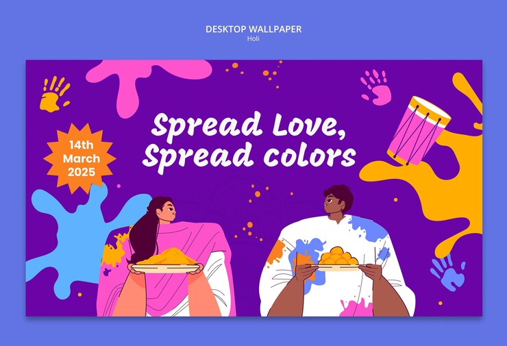 Free PSD happy holi wallpaper