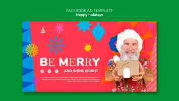 Free PSD happy holidays  facebook template