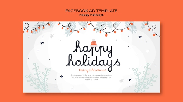 Free PSD happy holidays  facebook template