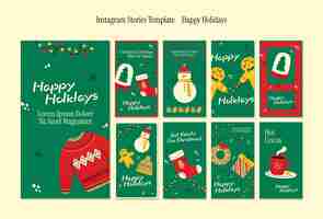 Free PSD happy holidays  instagram stories