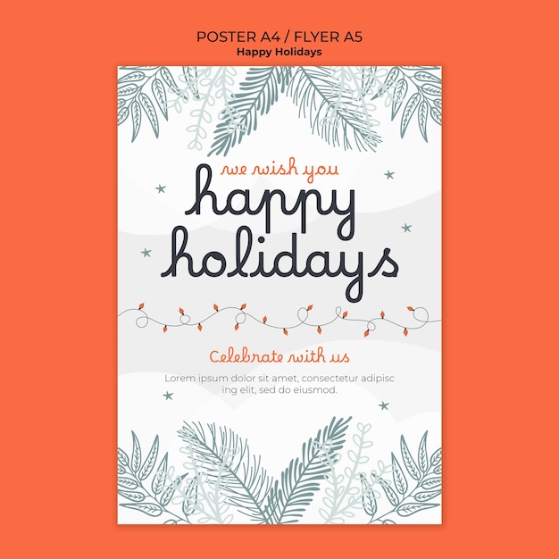 Happy holidays  poster template