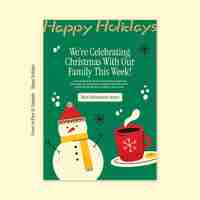 Free PSD happy holidays  poster template