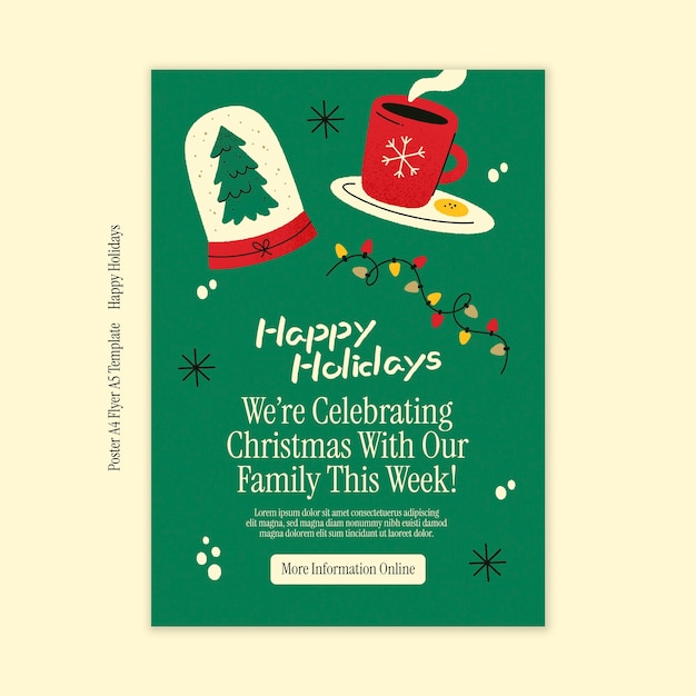 Free PSD happy holidays  poster template