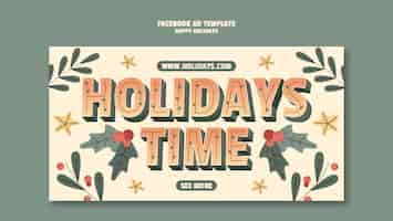 Free PSD happy holidays template design