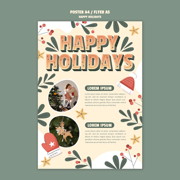 Happy holidays template design