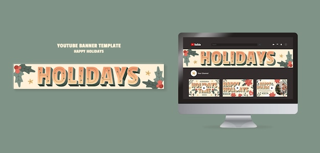 Free PSD happy holidays template design