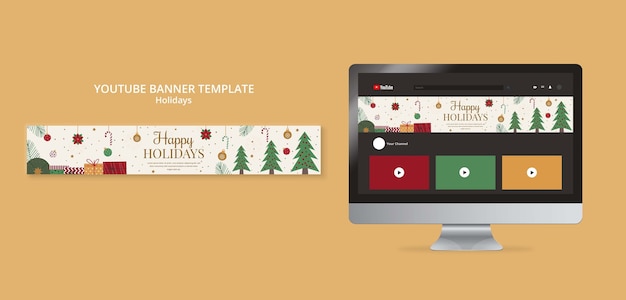 PSD gratuito progettazione del modello di happy holidays