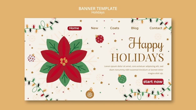 PSD gratuito progettazione del modello di happy holidays