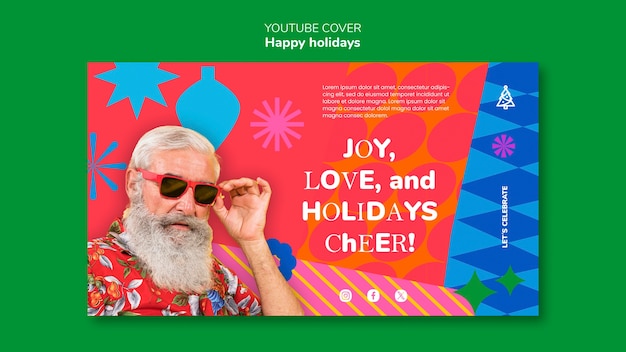 Free PSD happy holidays  youtube cover