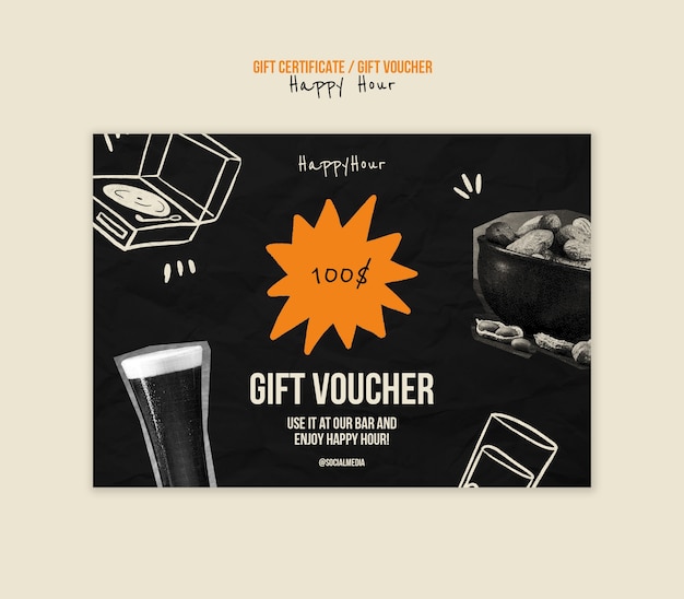 Happy hour celebration gift certificate