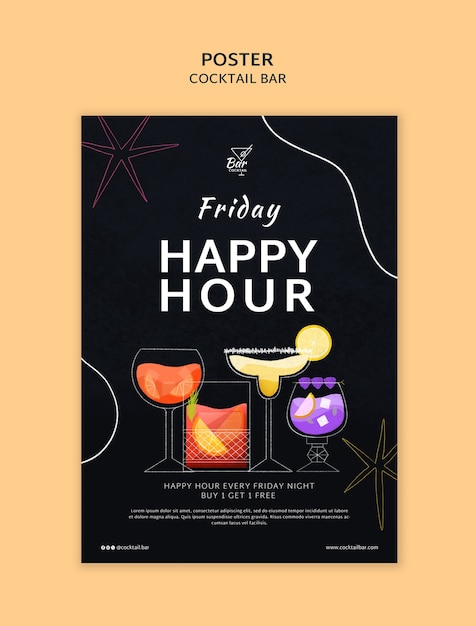 happy hour celebration poster template