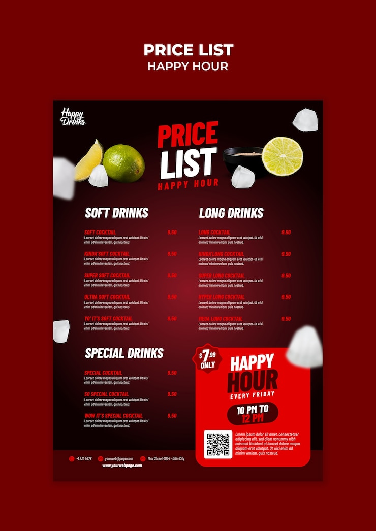 Free PSD happy hour discount template