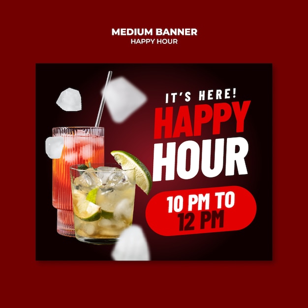 Free PSD happy hour discount template