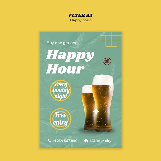 Free PSD happy hour discount template