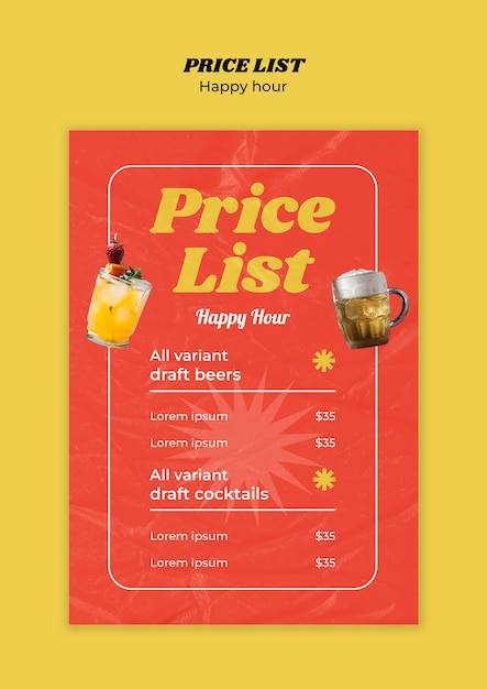 Free PSD happy hour discount template