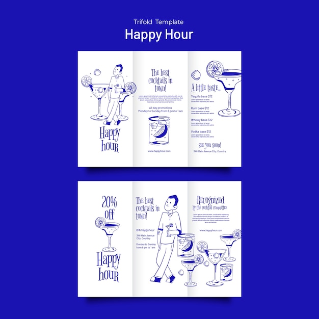 PSD gratuito disegno del modello dell'happy hour