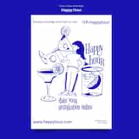 PSD gratuito disegno del modello dell'happy hour