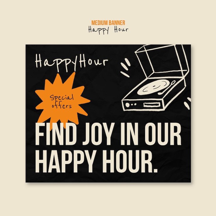 Free PSD happy hour template design
