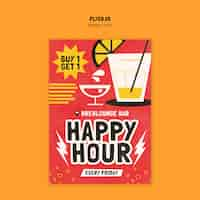 Free PSD happy hour template design