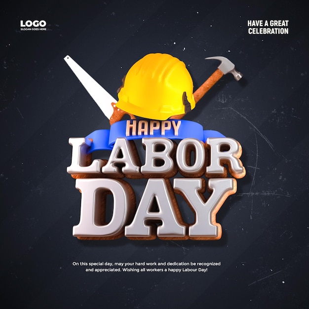 Free PSD happy labour day social media post template